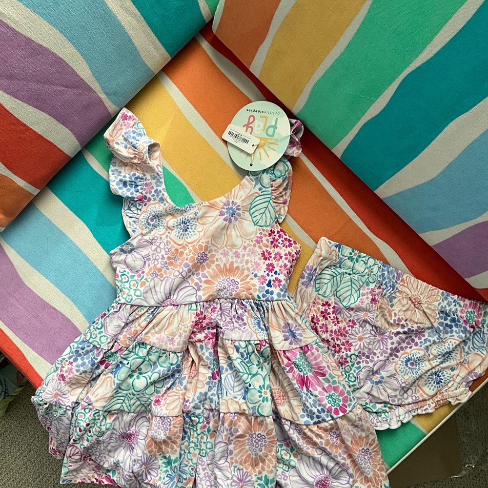 Little Sleepies Doodle Blooms Play Dress NWT 18-24 months